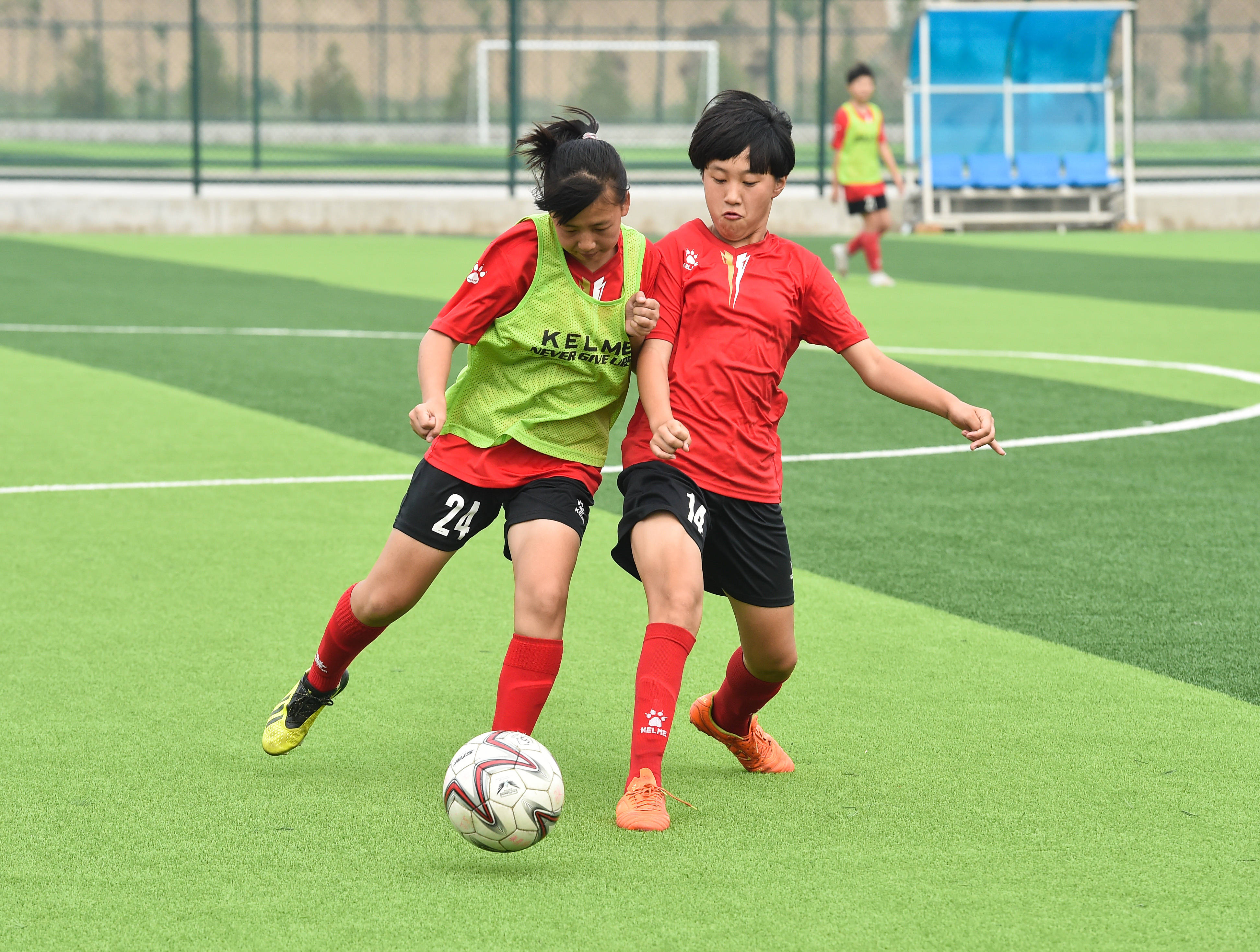 世界各国女性足球运动员备战巅峰赛事